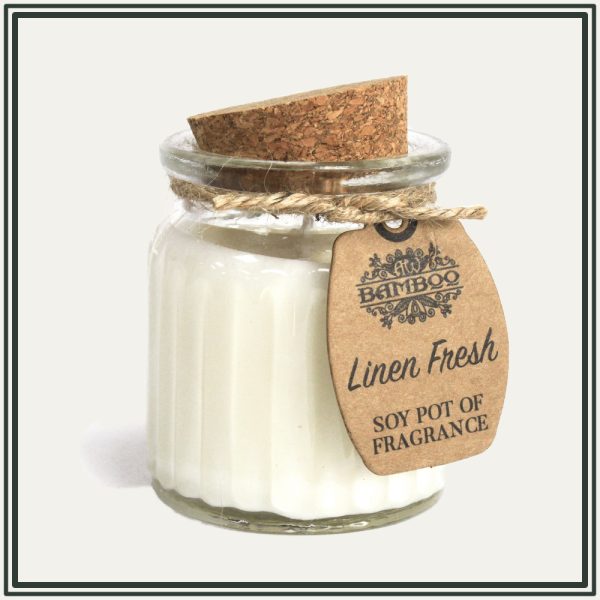 Linen Fresh Soy Candle glass jar (x2)