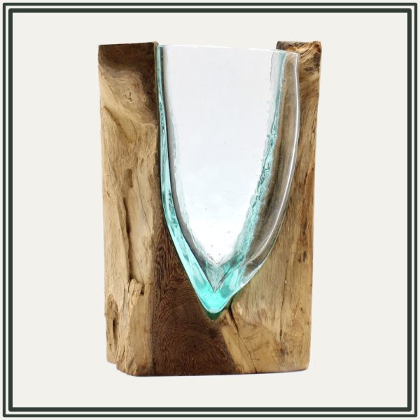 Molten glass v-shaped vase